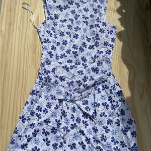 Anne Klein Womens Dress White/Blue Rain Shadow Size 14